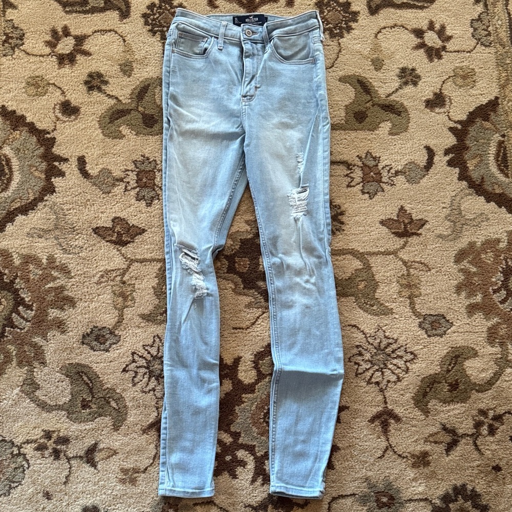 Hollister Light Blue Ripped Skinny Jeans